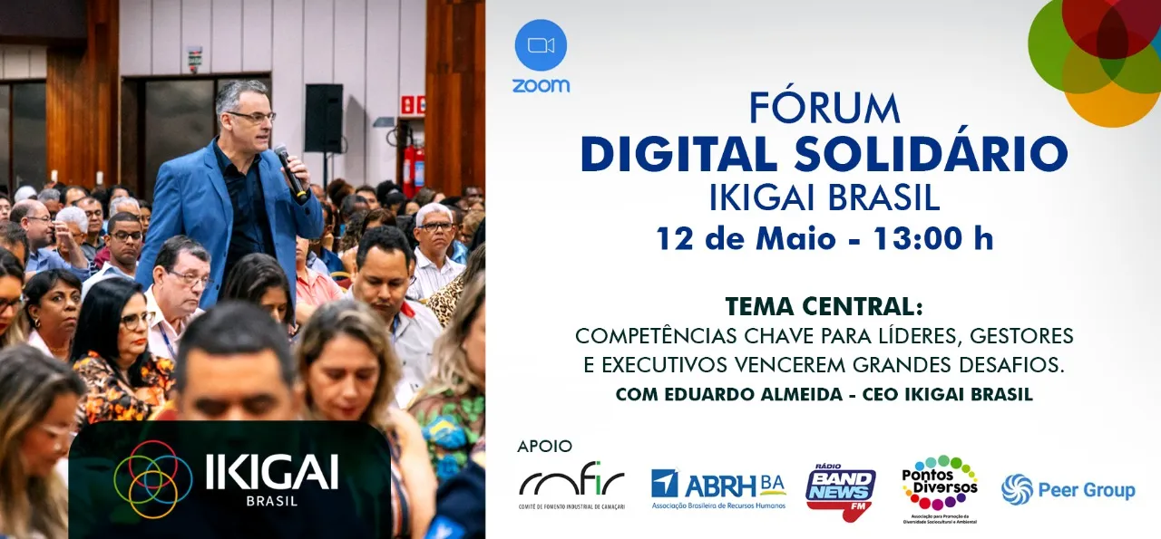 IKIGAI Brasil promove Fórum Digital Solidário nesta terça-feira (12)