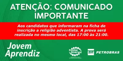 PROVA PPJA 2018 – COMUNICADO Nº 01