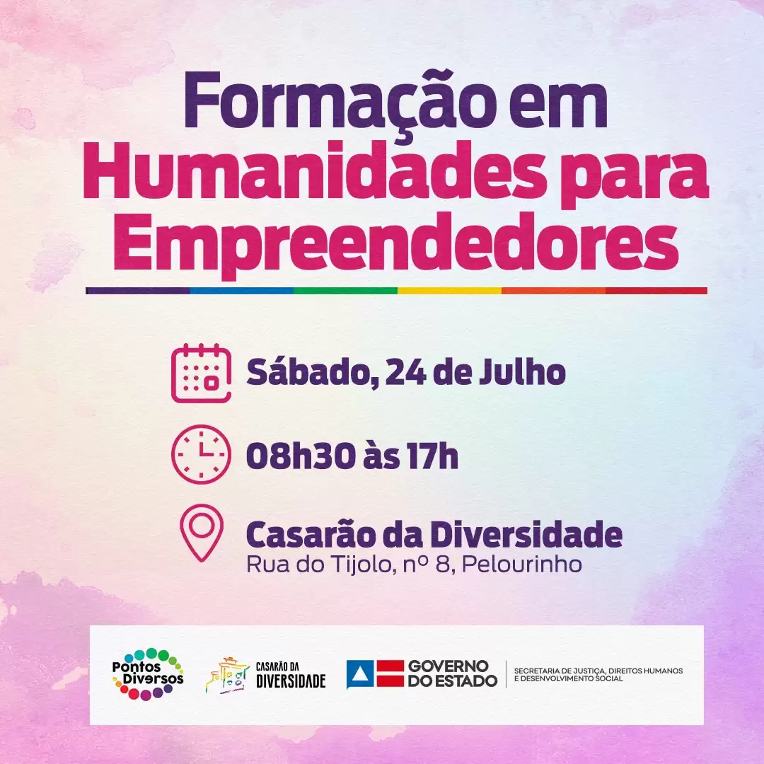 SJDHDS e Pontos Diversos promovem formação em Humanidades para Empreendedores atendidos pelo Casarão da Diversidade