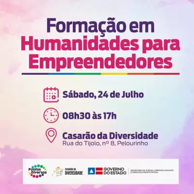 SJDHDS e Pontos Diversos promovem formação em Humanidades para Empreendedores atendidos pelo Casarão da Diversidade